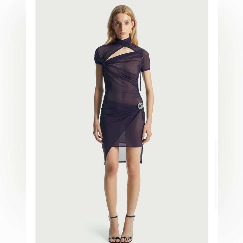 Coperni Asymmetrical Sheer Mesh Dress - Picture 13 of 16